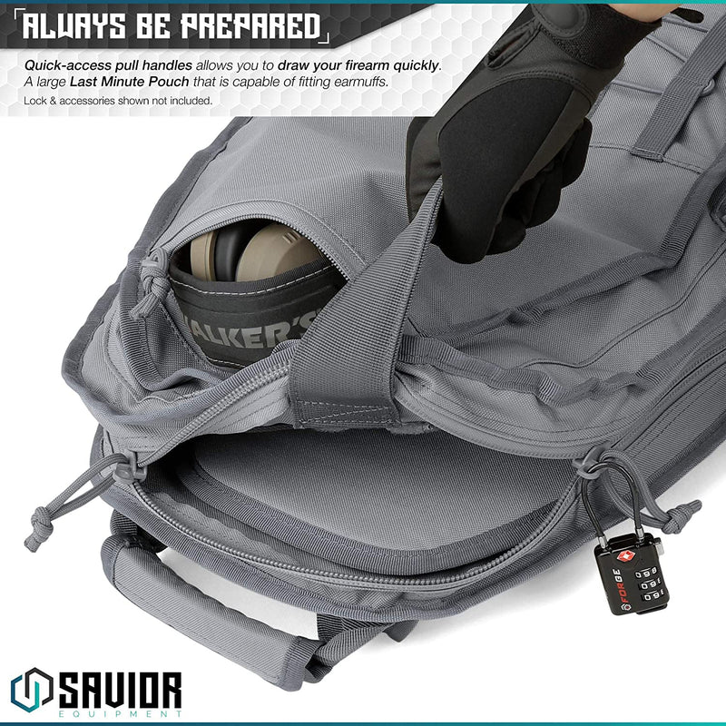 Savior Equipment T.G.B. Gray Covert Rifle Carrying Case with Strap, 30 Inch