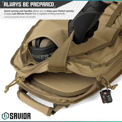 Savior Equipment T.G.B. Earth Tan Covert Rifle Carrying Case with Strap, 30 Inch