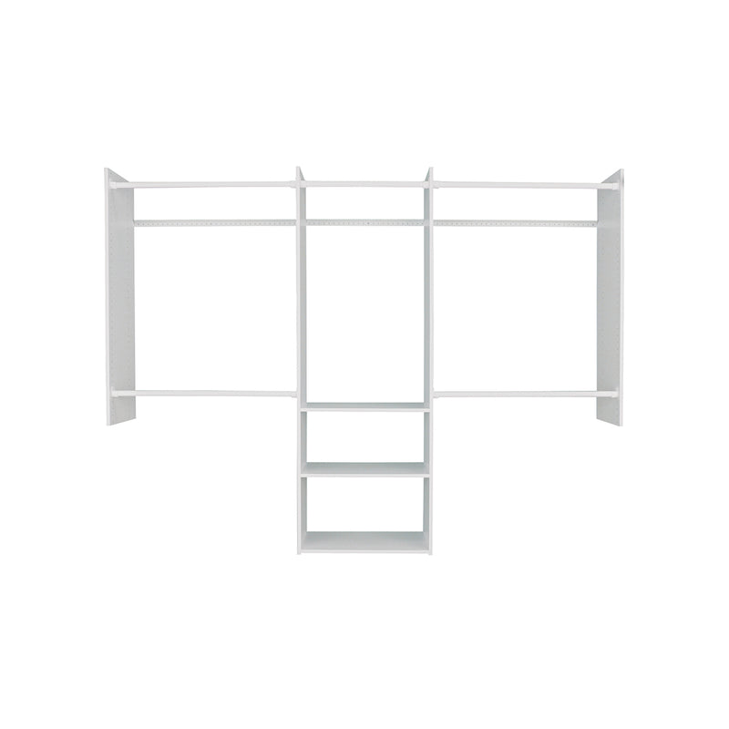 Easy Track 3 Shelf Deluxe Closet Storage Starter Closet Organizer System, White