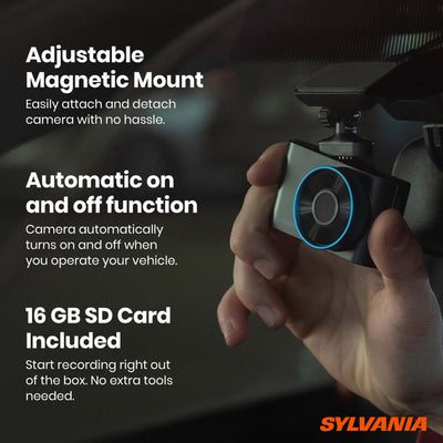 Sylvania Roadsight Plus Dash HD 1080p Camera w/ 120 Degree View & Hit Detection