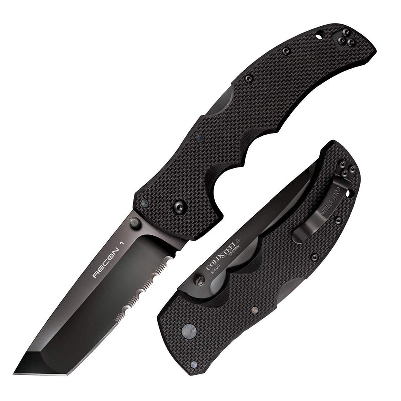 Cold Steel 27BTH 4-Inch Recon 1 Tanto Point 50/50 Tactical Folding Pocket Knife