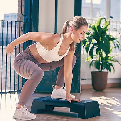 Reebok Mini Exercise Step Platform Versatile Home Gym Workout Equipment, Black