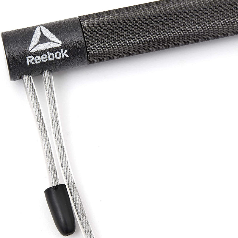 Reebok Fitness Jump Rope Home Gym Equipment w/Knurled Handles, Adjustable Length