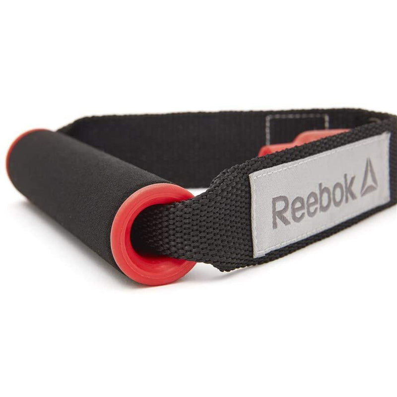 Reebok Medium Strength Elastic Fitness Tube Resistance Band Gym Equipment, Red