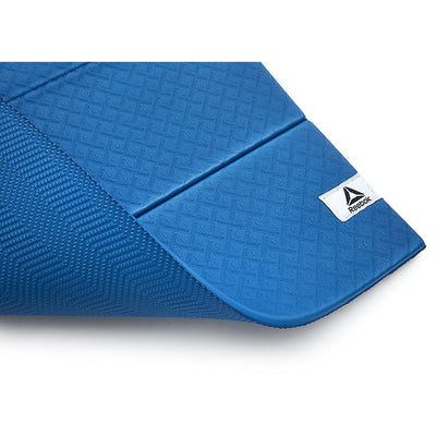 Reebok Compact Folding Versatile Non Slip Home Exercise Training Yoga Mat, Blue