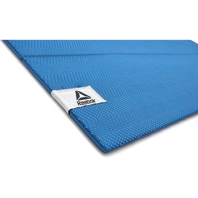 Reebok Compact Folding Versatile Non Slip Home Exercise Training Yoga Mat, Blue