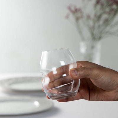 Riedel Swirl Dishwasher Safe Unique Stemless Clear Water/Wine Glasses, Set of 2