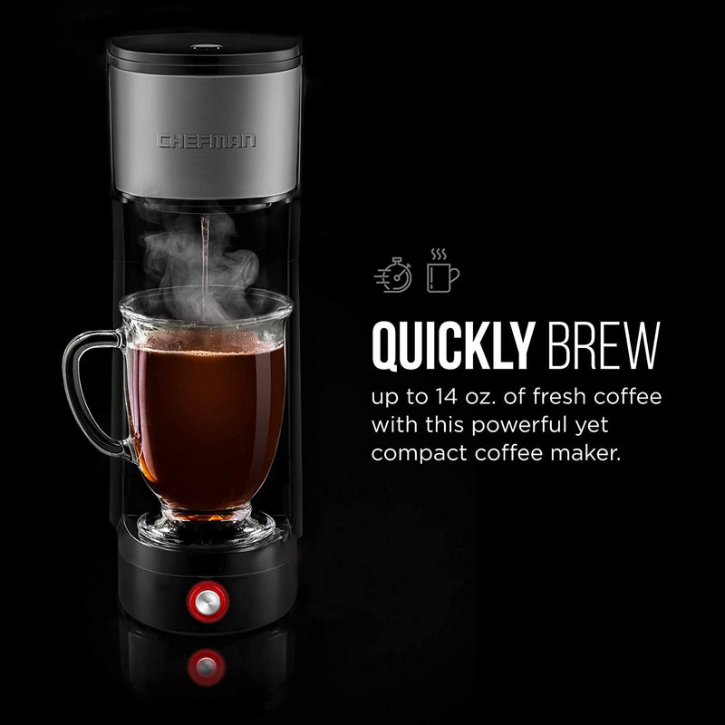 Chefman RJ14-UB InstaCoffee Single Serving Cup Coffee Maker with Reusable Filter