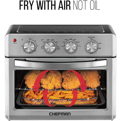 Chefman Stainless Steel 7 in 1 Dual Action 25 Liter Air Fryer Toaster Oven Combo