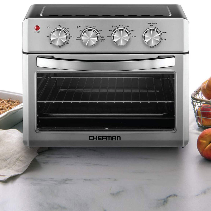 Chefman Stainless Steel 7 in 1 Dual Action 25 Liter Air Fryer Toaster Oven Combo