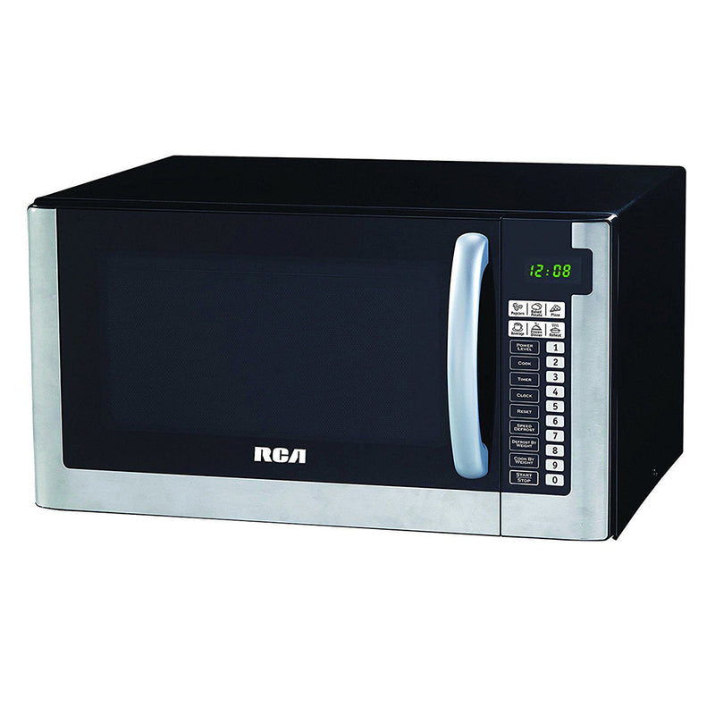RCA RMW1203 1000 Watt 1.2 Cubic Foot Countertop Microwave Oven, Stainless Steel