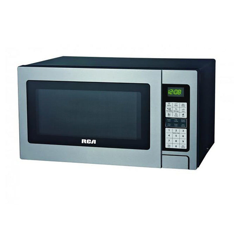 RCA RMW1324 1100 Watt 1.3 Cubic Foot Countertop Microwave Oven, Stainless Steel