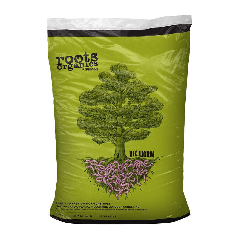Roots Organics ROBW Big Worm Premium Worm Castings Fertilizer, 1 Cubic Feet