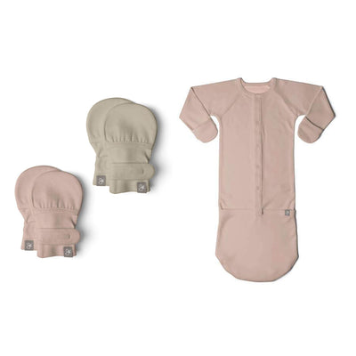 Goumikids 0-3M Baby Sleeper Gown Pajamas and No Scratch Infant Mittens (2 Pairs)