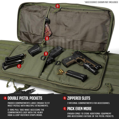Savior Equipment American Classic 36 Inch Soft Double Long Gun Rifle Case, Green