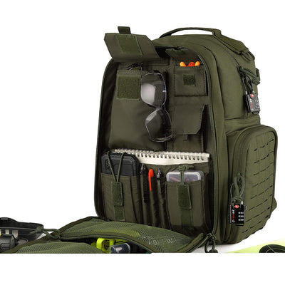 Savior Equipment Heavy-Duty Mobile Arsenal Compact Protective Backpack, Green
