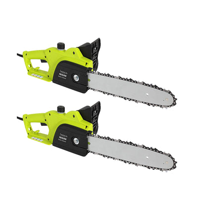 SereneLife 12 Inch Corded Electric Chainsaw Tree Trimmer w/ Blade Cover (2 Pack)
