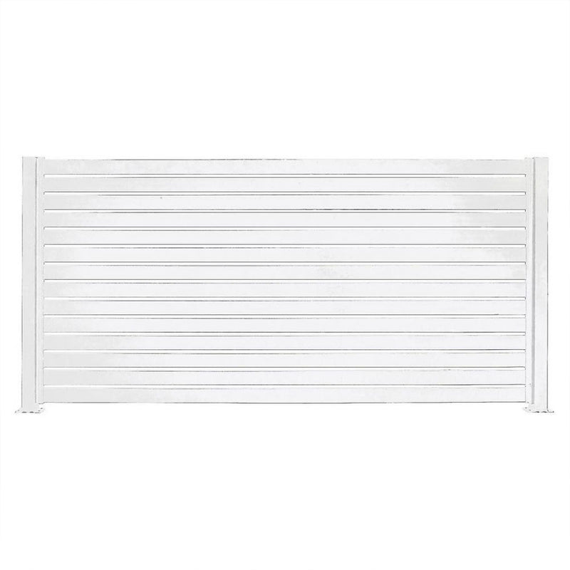 Stratco 8 x 6 Foot Quick Screen Aluminum Horizontal Slat Fence System, White