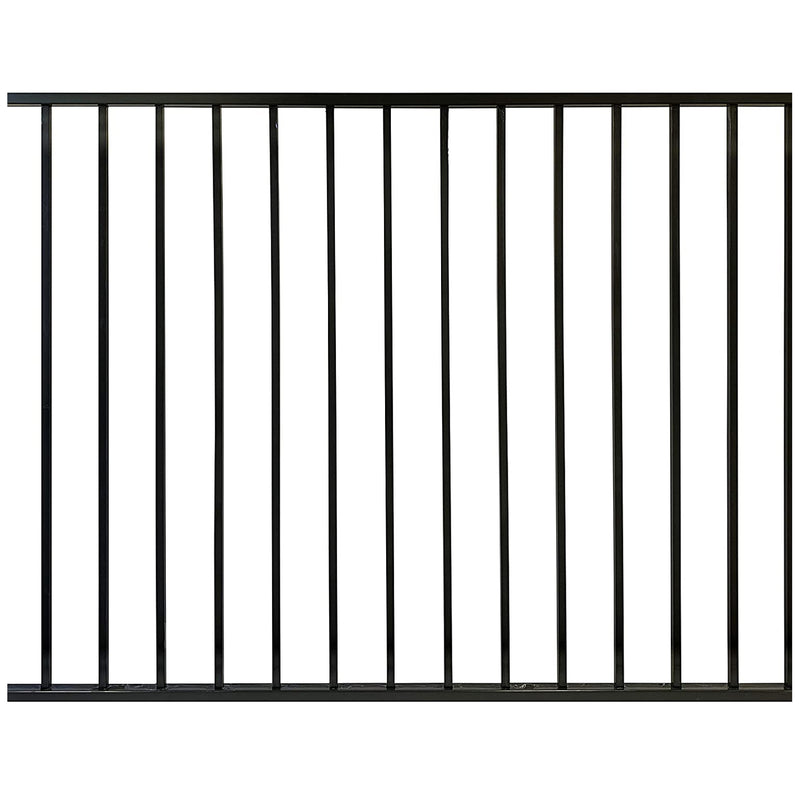 Stratco Outdoor Metal 6 x 4 Foot Ezi-Fence Picket Fence in a Box System, Black