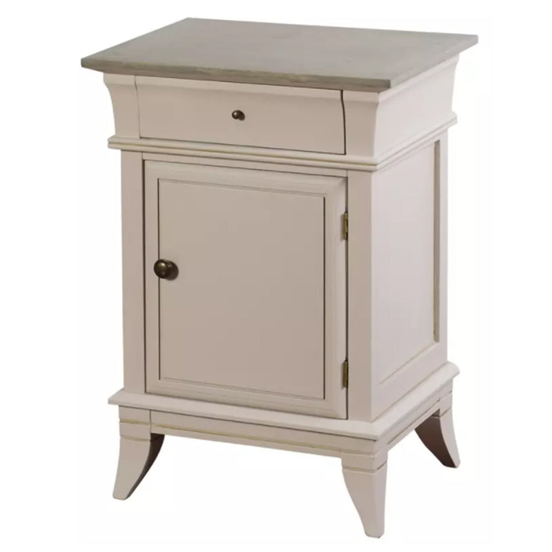 StyleCraft Ivan 1 Drawer 1 Door Wood Storage Bedroom Nightstand Cabinet, Gray