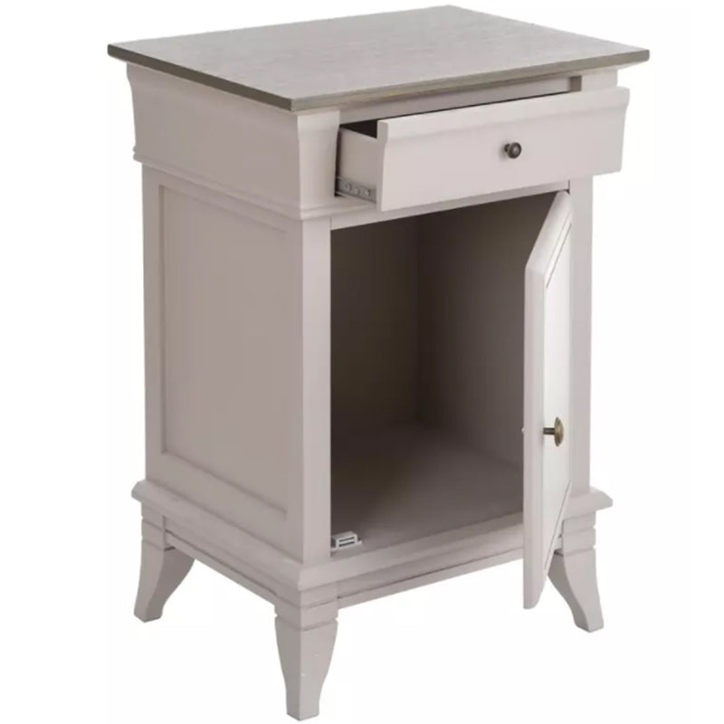 StyleCraft Ivan 1 Drawer 1 Door Wood Storage Bedroom Nightstand Cabinet, Gray