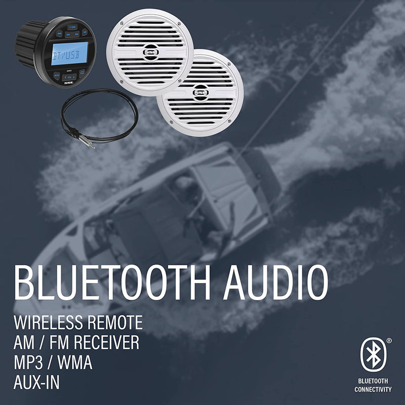 SOUNDSTORM Marine Grade 60W Bluetooth Audio Receiver and 7.5" 2 Way Speakers