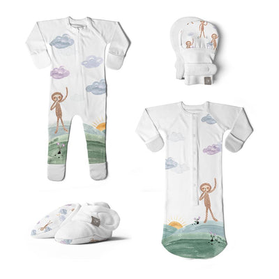 Goumikids Organic Baby Outfits & Accessories Bundle, 0-3M Dreams Full of Wonder