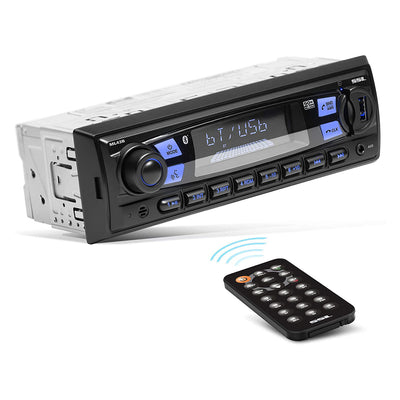 SOUNDSTORM Mech-Less Single DIN Hands Free Bluetooth Vehicle Radio Stereo System