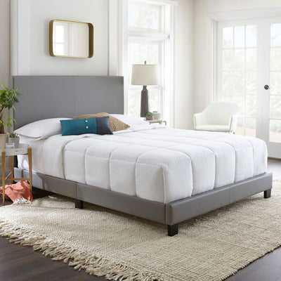 Boyd Sleep Montana Upholstered Full Bed Frame Foundation and Headboard, Grey