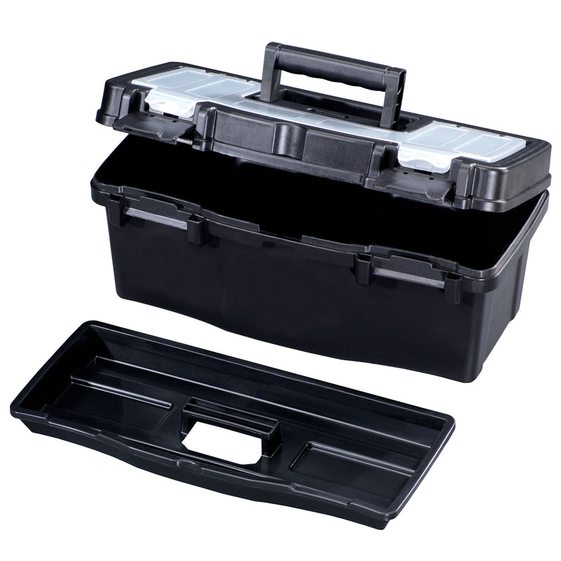 Stack-On 12 Inch Portable Plastic Lockable Tool Box with Lid Organizer Storage