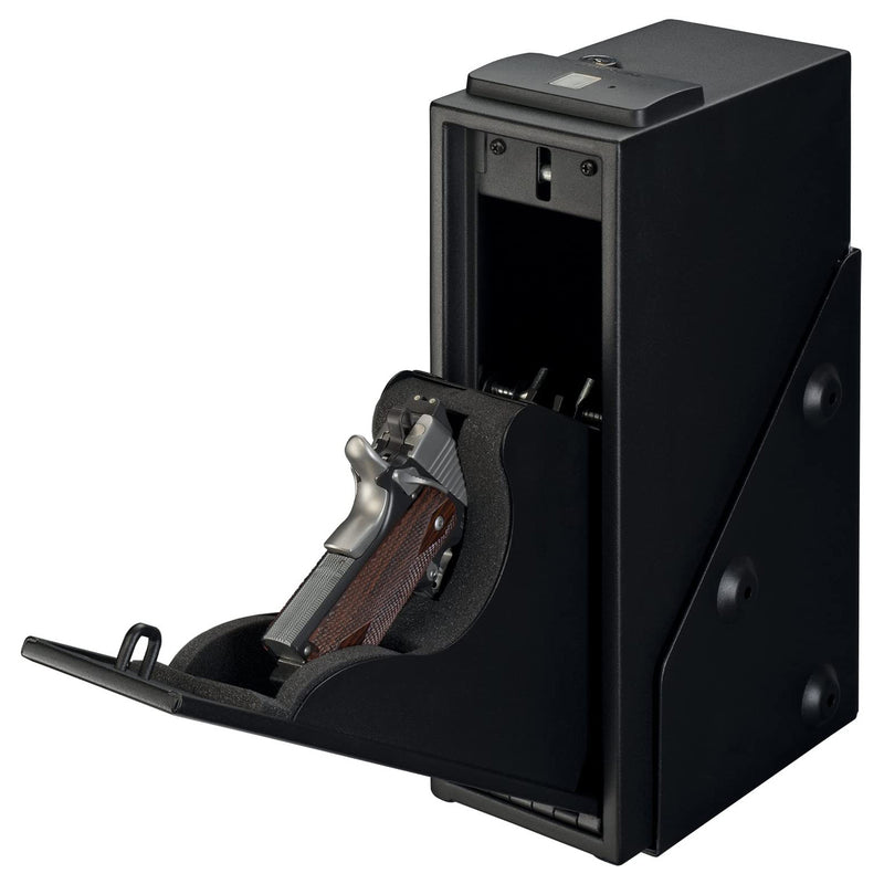 Stack-On Quick Access Single Gun Safe with Biometric Lock and Mounting Hardware