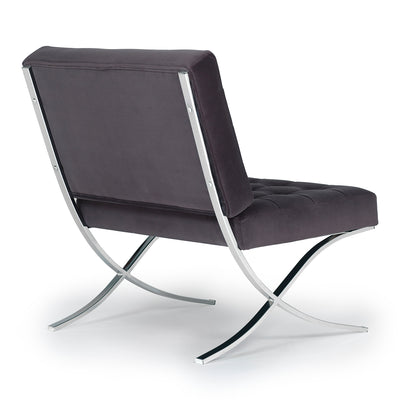 Studio Designs Home Atrium Modern Velvet Accent Indoor Lounge Chair, Mink Brown