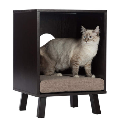 Studio Designs Home Paws & Purrs Padded Pet Bed and End Table/Night Stand, Brown