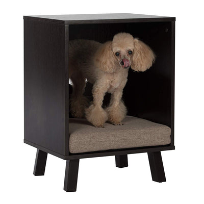 Studio Designs Home Paws & Purrs Padded Pet Bed and End Table/Night Stand, Brown