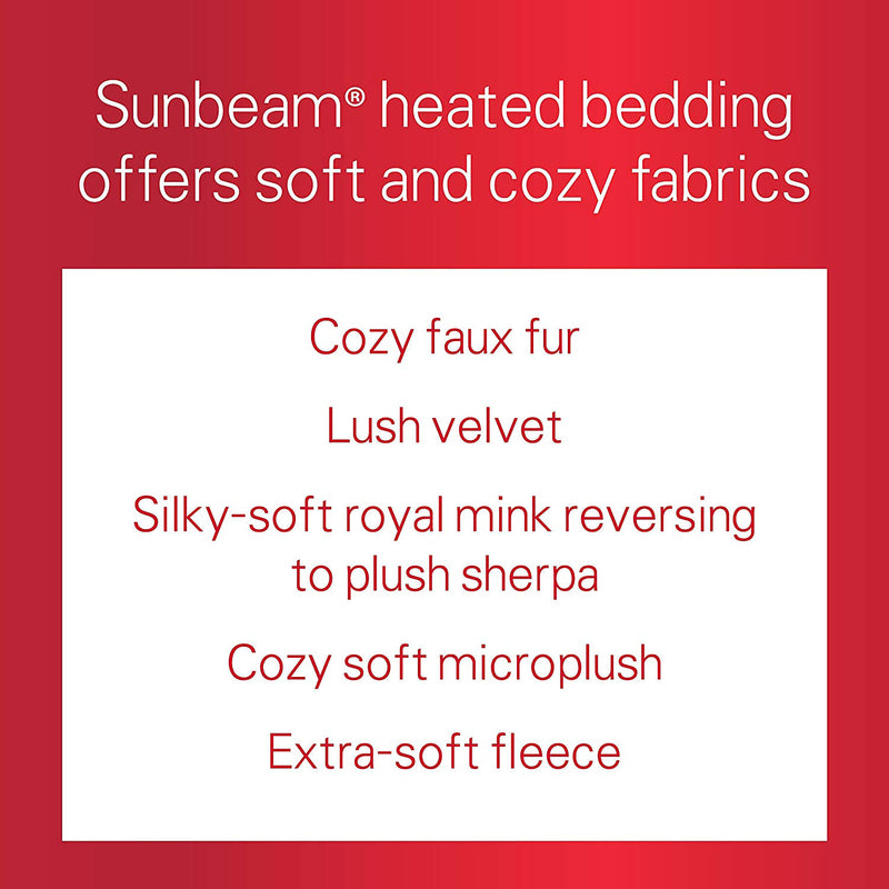 Sunbeam Twin Size Microplush Heated Electric Blanket w/ 10 Heat Settings, Slate