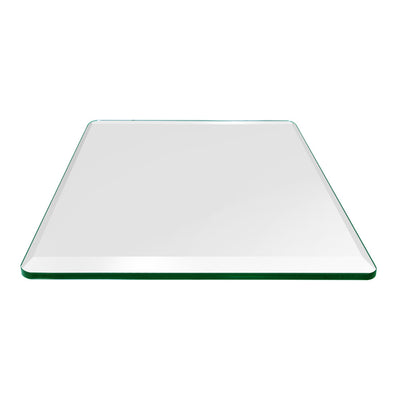 Dulles Glass 30 Inch Square Beveled Edge 1/2 Inch Thick Tempered Glass Table Top
