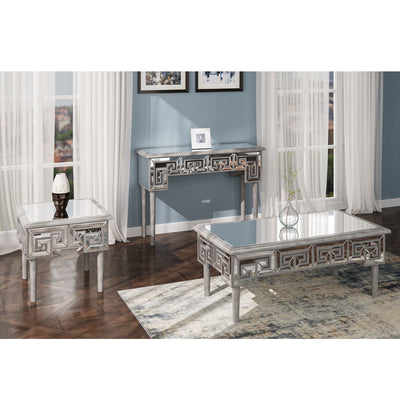 Wallace & Bay Heritage 47 Inch Mirror & Champagne Rectangle Accent Coffee Table