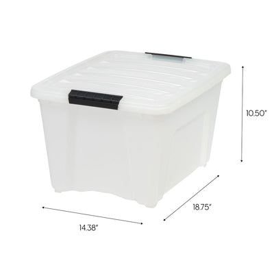 IRIS 32 Quart Stack and Pull Storage Container Box Bin System w/ Lids, (6 Count)
