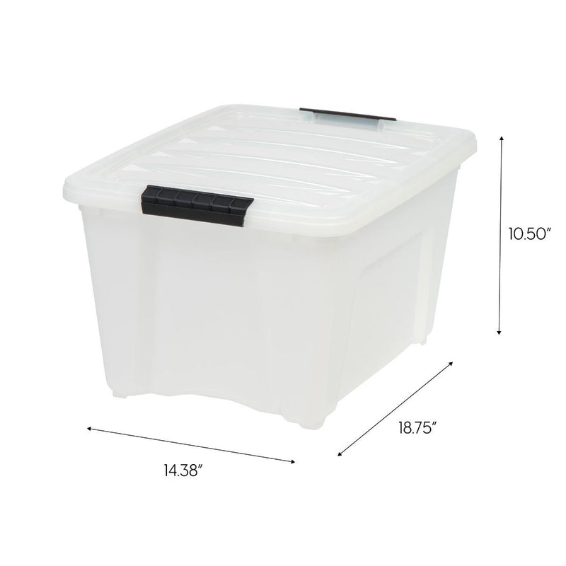 IRIS 32 Quart Stack and Pull Storage Container Box Bin System w/ Lids (12 Count)