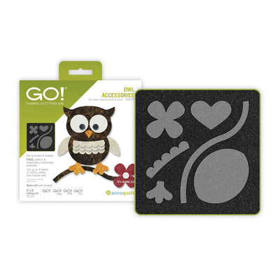 AccuQuilt GO! Owl Accessories Fabric Cutting Die w/ Multiple Shapes and Sizes
