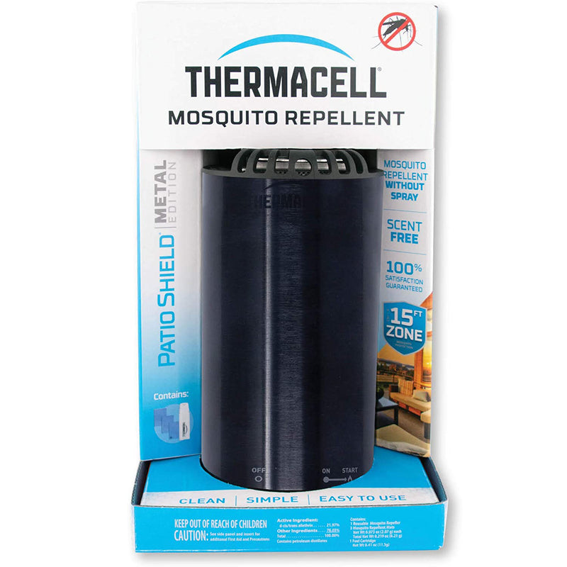 Thermacell Patio Shield Portable No Spray Bug Mosquito Repellent, Metal Edition