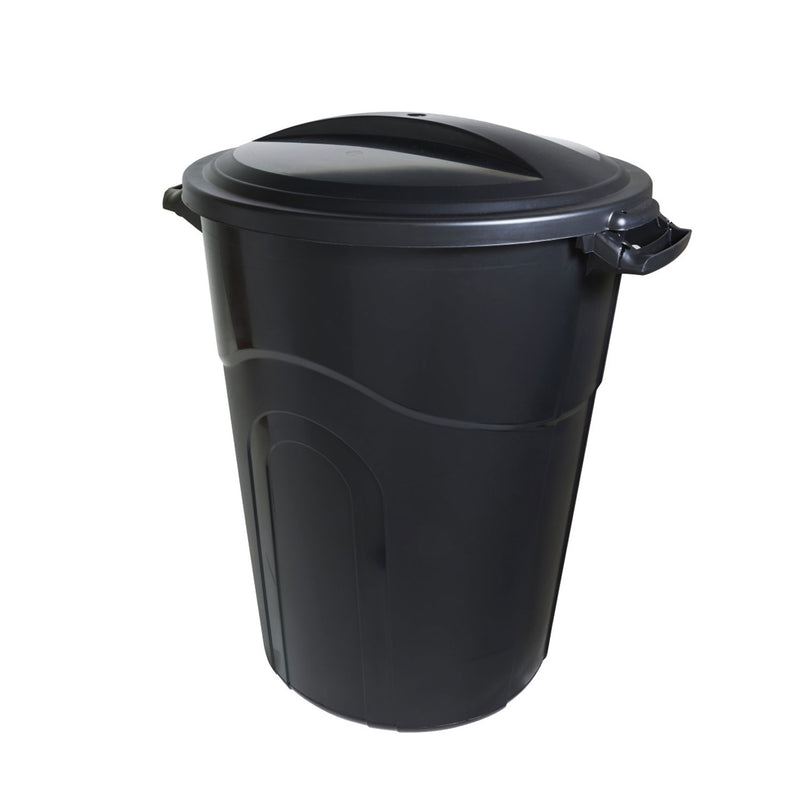 United Solutions Indoor Outdoor 32 Gal. Garbage Can w/ Lock Lid, Black (6 Pack)