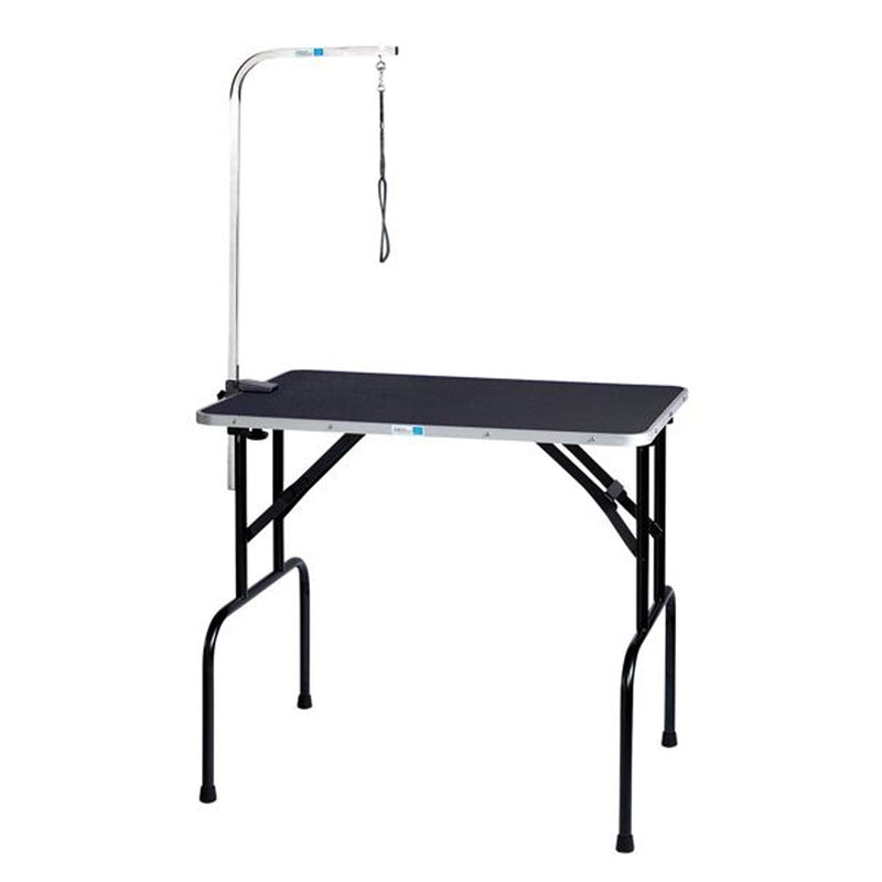 Pet Edge TP154 48 Foldable Pet Grooming Table with Adjustable Leash Arm, Black