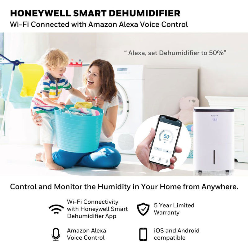 Honeywell 30 Pint Smart Dehumidifier w/ Alexa Control (Refurbished)