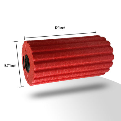 TRAKK Barrel Roller 4 Speed Rechargeable Deep Tissue Massage Foam Roller, Red