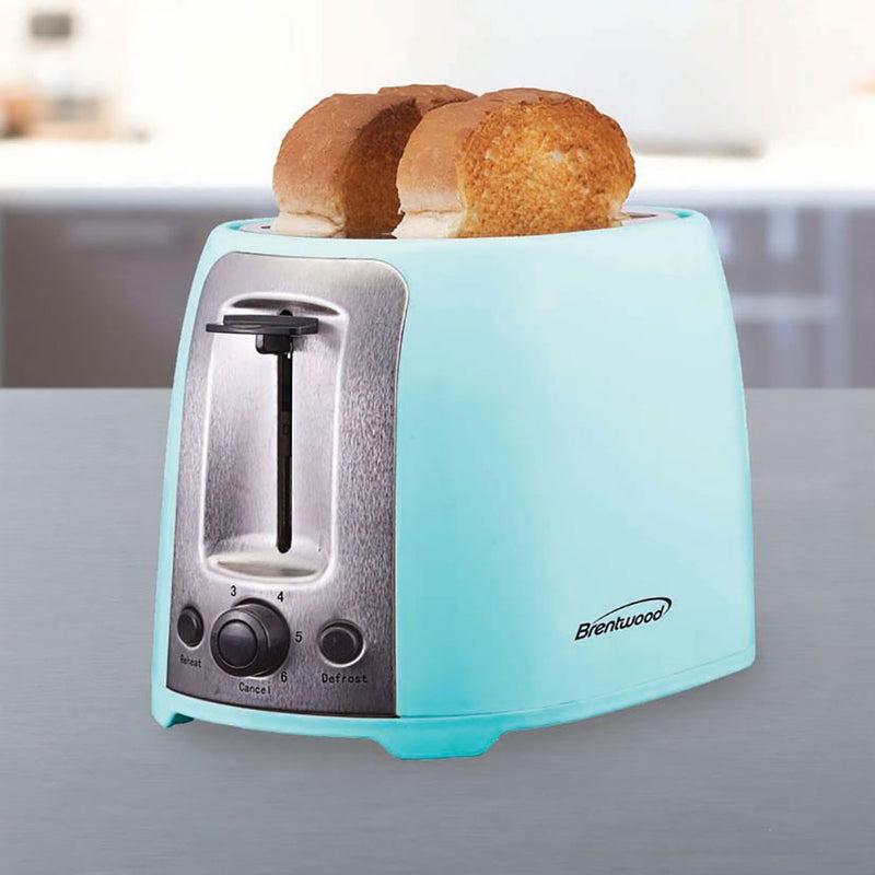Brentwood TS-292BL 800W 2 Slot Bread Pastry Kitchen Toaster, Blue (Open Box)