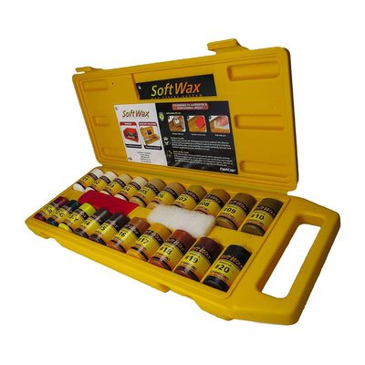 FastCap 20 Color Wood Filler Soft Wax Kit with Wedge, Buffing Pad, & Carry Case