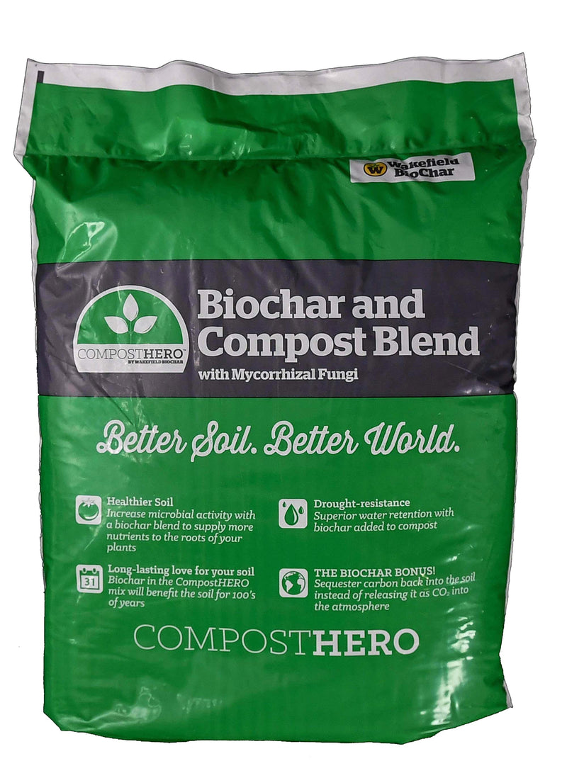 Wakefield HERO Blend 1 Cu Ft Biochar Organic Garden Compost w/ Mycorrhizal Fungi - VMInnovations