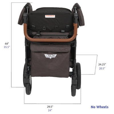 Keenz XC Plus 4 Child Luxury Stroller Wagon with Mesh Canopy and Sides, Charcoal