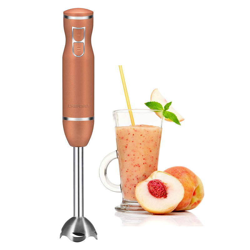 Chefman Immersion Dual Speed Control Ice Crushing Hand Mixer/Blender, Copper